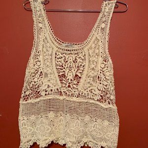 ZARA crochet & lace top